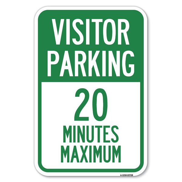Visitor Parking Sign Visitor Parking 20 Heavy-Gauge Aluminum Sign, 12" x 18", A-1218-22728